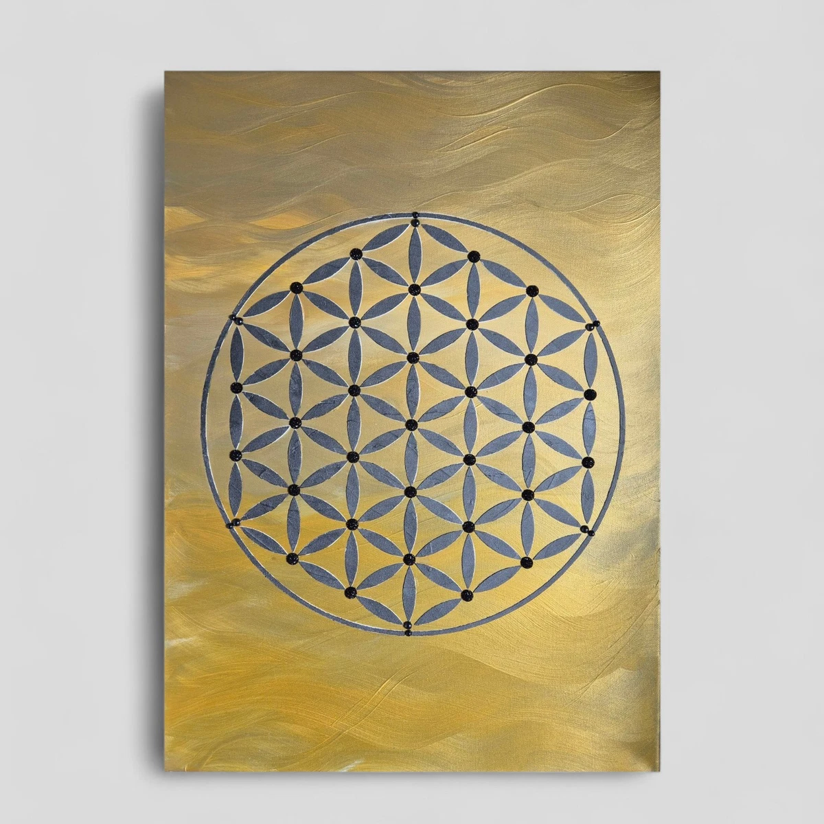 Mandalas Poster 'Blume Des Lebens' – 70x70 Cm Kunstdruck Im Feuer-Element Design