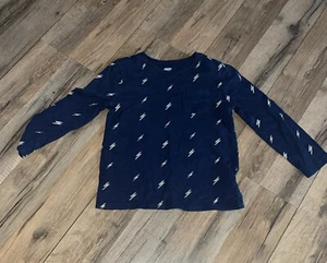 Boy’s Old Navy Blue Lightning Bolt Long Sleeve Shirt Size 5T - Picture 1 of 4