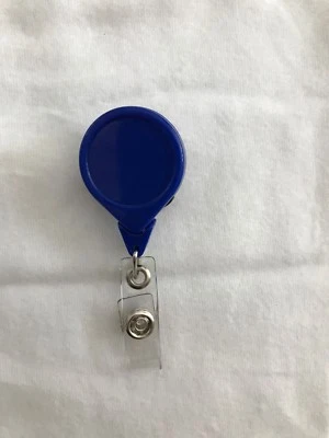 Lote 250 Venta al por mayor Precio Identificación Porta Insignia Carrete Retractor Llave Cinturón Clip Redondo Azul  Foto 1 de 4