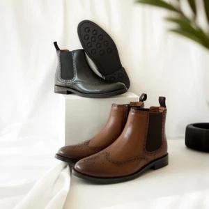 Ferro Aldo ALONZO Men's Brogue and Wingtip Chelsea Boots - Picture 1 of 17