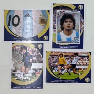 4 set Diego MARADONA Legend Stickers 2021 Panini Copa America Argentina MINT