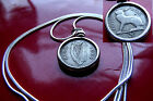 Lovely 1942 Ireland Harp-Hare Coin Pendant On 30" 925 Italian Silver Snake Chain