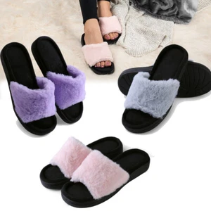 Damen Mode offene Zehenpartie Rutschfeste Hausschuhe flache Sandale Schlafzimmer Innenschuhe - Bild 1 von 15