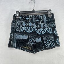 Ecote Shorts Womens 0 Blue Patchwork Print Tapestry High Waist Urban Outfitters