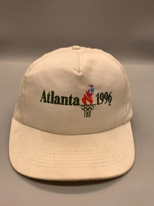 VINTAGE Olympics Hat Cap Snap Back Logo 7 White Atlanta Summer Games 1996 Mens - Picture 1 of 14
