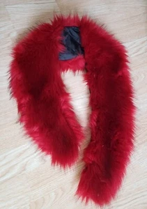 Red faux fur winter collar shawl wrap scarf neck warmer, NEW - Picture 1 of 4