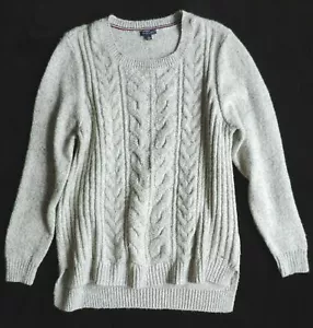 Tommy Hilfiger Women's Cable Crewneck Pullover Sweater, Gray, Size: XXL - Picture 1 of 3