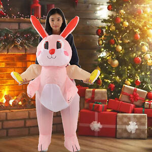 Easter Bunny Inflatable Costume Cute Festive Blow Up Riding For Boys NE