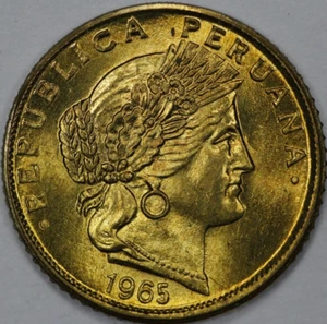 1965 Peru 5 Centavos, Uncirculated (#3) - Picture 1 of 2