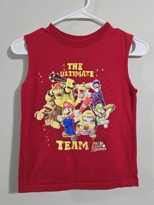 Y2K Mario Super Sluggers Baseball Tank Top Super Mario Bros Cut Tag Youth 6/7 - Picture 1 of 15