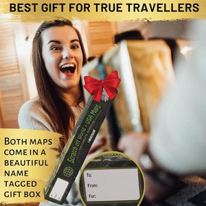 Scratch Off World Map & US Map-Durable 17x24” United States Map & World Trave... - Picture 1 of 12