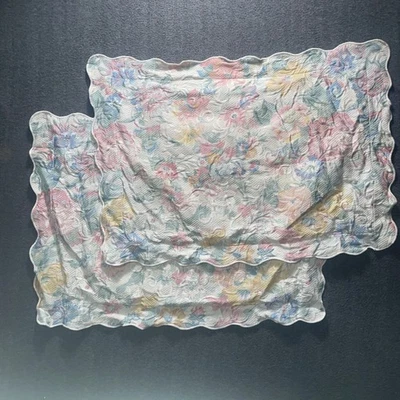 2 fundas de almohada estándar rosa floral matelassé mezcla de algodón Portugal Cottagecore Foto 1 de 4