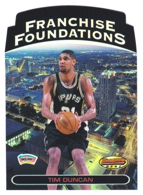 Espuelas de inserción troqueladas Bowman's Best Tim Duncan #FF2 1999-00 Franchise Foundations Foto 1 de 2