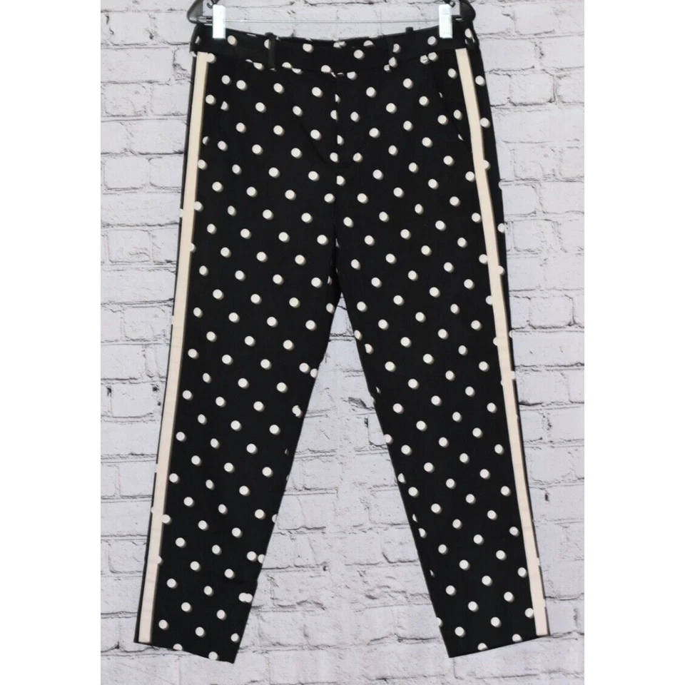 Calça polo de golfe elástica Ralph Lauren feminina preta branca bolinhas tamanho 8 - Imagem 1 de 4