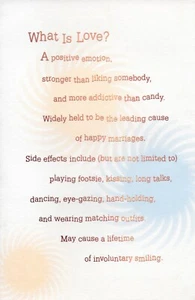 Heartfelt OUR ANNIVERSARY Card, What is Love? by American Greetings + Envelope - Picture 1 of 4