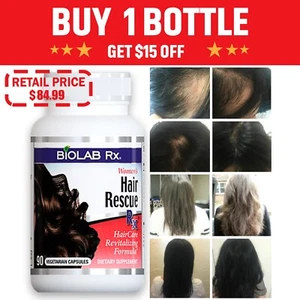Hair Rescue Rx Women FIGHT HAIR LOSS REGROW HAIR INCREASE THICKNESS-90 Capsules - Picture 1 of 6
