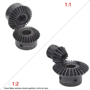 1/1.5 Modul Kegelrad 15-30 Zähne Kegelzahnrad Übersetzung 1:1 Bohrung 8-17mm - Picture 1 of 10