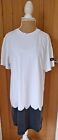 Adidas Ladies White Crew Neck Short Sleeved T-shirt Dress Size M 12 Pre-owned 