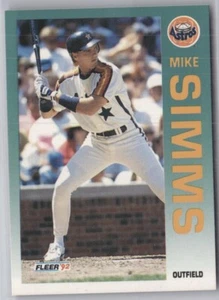 1992 Fleer Baseball Card #445 Mike Simms Astros - Picture 1 of 2