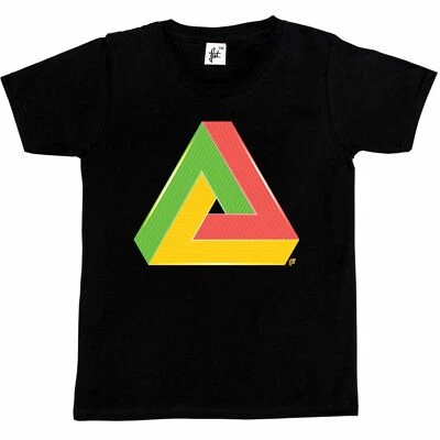 FANCY A T-SHIRT Impossible Triangle T-Shirt Geometry Optical Illusion Kids Boys / Girls T-Shirt