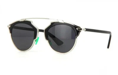 Auténticas gafas de sol redondas Christian DIOR SoReal B1AY1 plateadas y negras Foto 1 de 4