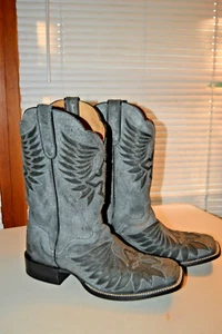 Sterling River Unisex Biker Gothic Western Cowboy Leather Boots Sz 12D - Picture 1 of 14