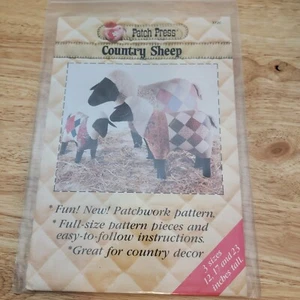 COUNTRY SHEEP Sewing Pattern Patchwork Quilt Plush by Patch Press 12" 17" & 23" - Picture 1 of 2