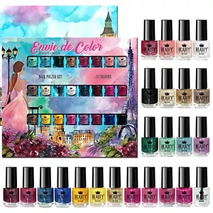 24 x NAIL POLISH VARNISH SET А 24 DIFFERENT MODERN COLOURS THE BEST GIFT UK - Picture 1 of 5