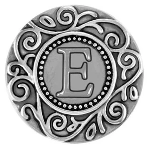 Ginger Snaps Jewelry SALE! “Filigree E” Snap #SN33-31 - Picture 1 of 1