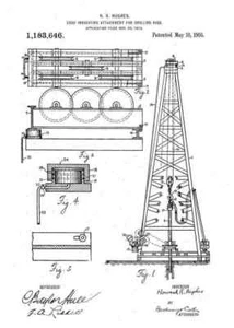 howard hughes oil drilling rig 4 patent print A4 Vintage - Picture 1 of 1