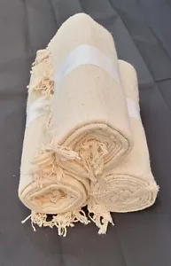 SALE - 100% Cotton double bed or sofa throw (1 piece), natural, 2 free gifts - Picture 1 of 6