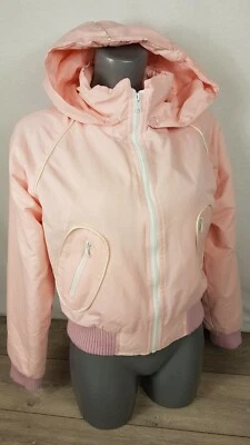 MUJER DAMA ACOLCHADA Chaqueta Recortada ABRIGO CON CAPUCHA PUFFER ROSA Pequeña B631-2 Foto 1 de 4