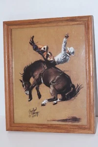 Western Rodeo Cowboy Painting by Carolyn Cheney 1995 - Picture 1 of 4