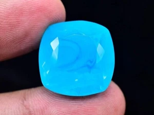 27.40 Ct Natural Certified Untreated Blue Welo Opal Cushion Australian Gemstone - Picture 1 of 5