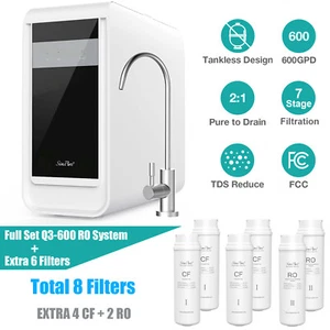SimPure Q3-600 GPD Reverse Osmosis Tankless RO Water Filtration System+6*Filters - Picture 1 of 14