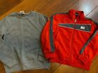 Boys Nike Active Jacket Red Gray Zipper Athletic Works Sweatshirt Fall Size 6/7