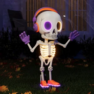 Haunted Living 3 Fuß beleuchtetes Partyskelett bewegungsaktiviert Animatronic Lowes NEU - Bild 1 von 7