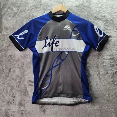 Мужская футболка VOLER Cycling Jersey Life Technologies синяя серая с рисунком ДНК размер Small США - Изображение 1 из 4