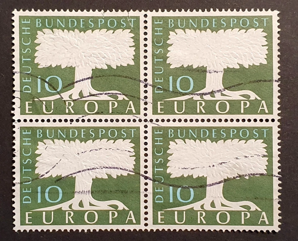 Germany Stamps 1957 Europa Tree 10pf in Block of 4 SG1187 VFU - Image 1 of 2