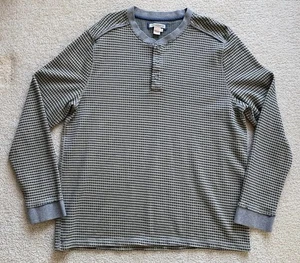 Carbon 2 Cobalt Thermal Henley Shirt Mens L Cotton Geo Pattern Pullover Comfort - Imagen 1 de 10