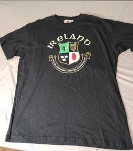 Ireland T-Shirt Short Sleeve Black Adult Large 100% Cotton - Picture 1 of 8