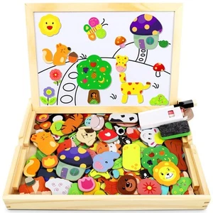 110 PCS Puzzle Magnetico Legno Lavagna Animali Giocattolo per Bambini Giochi - Foto 1 di 12