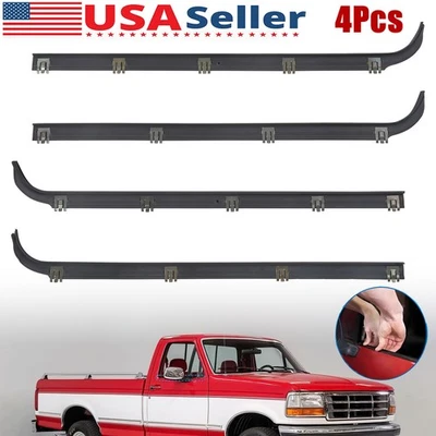Door Window Seal Belt Weatherstrip 4 Piece Set For 1987-1997 Ford F150/F250/F350 - Изображение 1 из 4