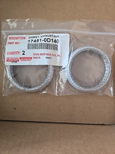 17451-0D140 New Toyota Genuine Exhaust Gasket Set (2 Pack) - Picture 1 of 2