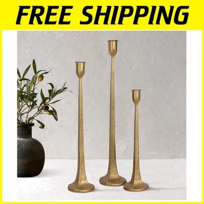 Juego de candelabros decorativos - Portavelas altas de hierro, Juego de 3 Foto 1 de 4