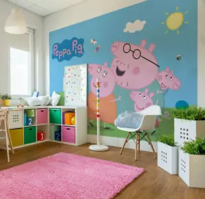 "Papel pintado dormitorio niño pequeño 252 cm x 182 cm (99"" x 72") Peppa Pig foto pared mural - Imagen 1 de 6