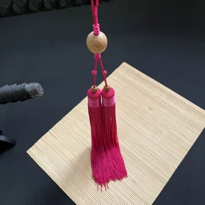 Tai Chi Sword Tassel Wood Bead For Matial Arts Sword Samurai Sword Rosered 55cm - Picture 1 of 4