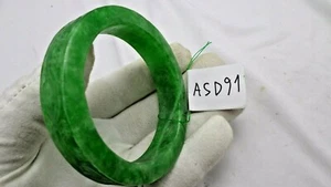 Bracciale Braccialetto Traslucido Giada Naturale Giadeite Verde 62,5 MM - Foto 1 di 6