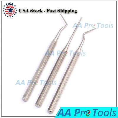 AAPRO TOOLS 3 Apical Root Tip Picks Dental Elevator Left, Right and Straight Instruments
