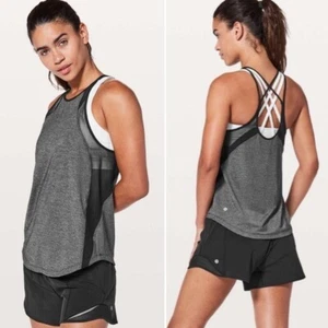Lululemon Run Off-Route Tank Heathered Black / Black Style W1AWVS - Picture 1 of 5